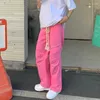 Herrenhose Cargo Pink Männer Unisex Hip Hop Taktische Hose Harajuku Chic Baggy Amerikanische Streetwear Vintage Y2k Sommer Pantalones Cool