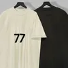 Number77 Kort ärm T-shirt för män och kvinnor dubbel tråd silikon bokstav hög gata lös nisch trendig varumärke