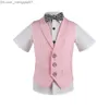 Clothing Sets Boys' candy colored vest children's vest wedding dress set children's formal dress set children's bow tie shirt baby men's clothing Z230717