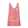 Korean Style Cross Back Apron with Pocket Sweet Cute Princess Bib Aprons for Women Gardening Painting Cooking Drawing M68E L230620