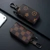 hots designer PU Leather wallet Bag Keychains Car Keys Holder Key Rings Black Plaid Brown Flower Pouches Pendant Keyrings Charms for Men Women Gifts