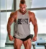 Regatas masculinas Academia Roupas de marca Musculação Fitness Homens tanques de corrida treino Colete estampado BEAST Camiseta esportiva longarina 230715