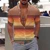 Chemises décontractées pour hommes Mode et loisirs pour hommes Impression numérique 3D Bouton Revers Chemise à manches courtes Tops 90s T pour hommes