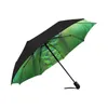 Şemsiye Peacock Otomatik Tri Fold Şemsiye Güneş Anti-UV Katlanabilir Kompakt Hafif Ağır Koruma (Baskı İçinde) Seyahat