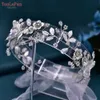 TopQueen HP350 Delicate Bridal Headband Earring Wedding Headpiece Hårtillbehör Brud Huvudbonad kvinna huvudbonad prydnad l230704