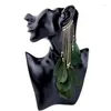 Серьги -герметики зеленый натуральный пертех -свинцовый обруч ювелирные украшения 066c