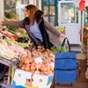 Torby do przechowywania torba na zakupy same koła warzywa owocowe z Oxford Cloth wielokrotnego użytku Organizator sklepu w Trolley Domowe akcesoria kuchenne