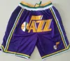 Pantaloncini da basket vintage Just Purple Don Just Don Short con tasche Retro 1993 Pantaloncini da basket da squadra con cerniera corta da uomo S-XXL