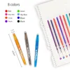 Kawaii 8 Colors Erasable Gel Pens Washable Handle Refill Rod Creative Drawing School Japanese Ballpoint Pen Stationery