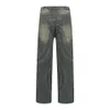 Męskie dżinsy vintage Y2K Painted Circle Paspeed Prosty Flare Pants Męskie Harajuku Streetwear Casual Buggy Dżinsy Owwrotne dżinsowe spodnie 230715