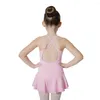 Сценевая ношение Girls светло-розовый камизол поперечный балет-танцы платье купальника красные дети современные танце