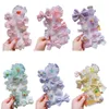 Acessórios de cabelo para meninas grampo de cabelo em massa lindos laços de flores clipe lateral para crianças 10 peças estilo coreano tule infantil laço