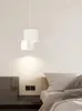 Hanglampen Led Lamp Moderne Minimalistische Kroonluchter Kleine Slaapkamer Nachtkastje Nordic Creatieve Doos Master Opknoping Licht 110V 220V Wit