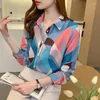 Dames Blouses Chikichi Bloemen Chiffon Shirt Lange Mouwen Losse Print Vintage Blouse 2023 Dames Tops Kleding Dames Basic OL Dames