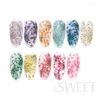 Nail Glitter 1Box Natural Real Dry Flower Charm Decal 3D Colorful Petal Slider Manicure Gillter Elegant DIY Art Accessories Tools JIS220