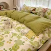Sängkläder set ins stil täcke täcker platta lakan kuddar söt tecknad blommig sängkläder tvilling full queen size barn hem sängkläder set 230715