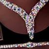Wedding Jewelry Sets CWWZircons Heavy Cubic Zircon Stone Work Multicolor Big Necklace Arabic Dubai Bridal Set Luxury Accessories T666 230717