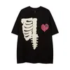 T-shirt da uomo Love Pattern Skull Stampa T-shirt estive per uomo e donna Girocollo Hip Hop T-shirt oversize T-shirt manica corta Harajuku 230715