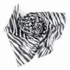 Szaliki sodialr czarny biały szyfonowy paski zebra pasiaste kobiety szal szaliki owinąć paszmina prezent 230717