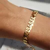 Manschettenarmband mit 8 mm kubanischer Kette, Namensarmband für Männer und Frauen, individuelles Namensarmband, Gold, personalisiertes Namensschild-Armband, Edelstahlschmuck 230716