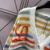 Pulls pour femmes Designer Cardigan Pull boutonné Chemise Veste Designer garni de motif au crochet Crewel Mohair Lâche Manteau en tricot Femme Vestes Top