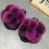 Slippers Real Fox Fur Slippers Femmes Home Duffy Sliders Comft