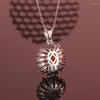 Chaînes S925 Sterling Silver High Carbon Diamond Cut Simple Light Luxury Red Gem Pendentif Collier Femme Bijoux Livraison Gratuite