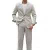 Men's Suits Two Piece Suit For Men 2023 Slim Fit Casual Fashion Summer Thin Breathable Linen Fabric Elegant Male Man Full Mens