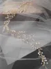 Trendy Pearl Rhinestone Crystal Bridal Headband Handmade Wedding Hair Accessories for Women Bride Headdress Girl Tiara Headpiece L230704