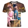 メンズカジュアルシャツデジタル印刷ラウンドネックショートスリーブTシャツランドスケープシリーズ3d 2023夏のメーカーワンピーススタイル