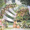 Bröllopsdekor Props Metal Circle Frame Backdrop Decor Wedding Arch smides järnhylla DIY Party Decoration Round Flower Stand2738