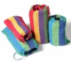 Garden Cotton Hammocks Bekvämt tyg hängande bärbar hängande hållbar hängmatta med resväska perfekt för camping utomhus inomhus