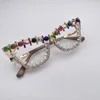 Zonnebril 2023 Diamant Dames Merk Designer Feest Bril Strass Seizoen Koele Brillen Lunette De Soleil Femme