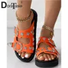 Slippers Brand Ladies Platform Summer Slides Fashion Snake Veins Rivet Buckle Punk Wedges women's Slippers Casual Sandal Woman Shoes 230715