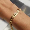 Manschettenarmband mit 8 mm kubanischer Kette, Namensarmband für Männer und Frauen, individuelles Namensarmband, Gold, personalisiertes Namensschild-Armband, Edelstahlschmuck 230716