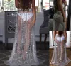 Skirts High Waist Long Skirt Open Split Side Women Clothing Skirt Fashion Casual Loose Sequins beach party Maxi Skirt clothes 230717