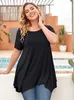 Kvinnors plus-storlek t-shirt casual blus tee shirt plus size ladies tunic peplum tops blus mode kvinnor sommar kort ärm solid street 230715