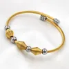 Bracelet rétro en acier inoxydable réglable ouvert Bracelet pour femmes anniversaire bijoux vis bobine conception perle chaîne fête cadeau