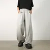 Men's Pants HOUZHOU Wide Leg Sweatpants Men Oversize Casual Khaki Trousers Male Loose Korean Streetwear Clothing Patchwork