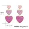 Stud Lost Lady Cute Purple Pink Heart Pendant Drop Earrings for Women New Trendy Big Wedding Statement Earrings Wholesale Jewelry J230717