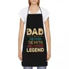 The Man The Myth The Grill Master Aprons for Women Men Father Day Gift Adult Kitchen Chef Bib Tablier Cuisine Cooking Baking L230620