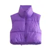 Lu feminino puffer colete outono inverno quente colete sem mangas gola dupla face outwear jaqueta coletes moda streetwear