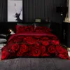 Juegos de cama Conjunto de lujo rojo Funda nórdica 264x228 Con funda de almohada 240x220 Edredón Impresión HD Sábana King de alta calidad 230717