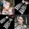 Chinese Style Butterfly Pattern Women's Hairpin Retro Ming Butterfly Long Tassel Hair Stick Pearl Tassel Headdress Hair Fork L230704