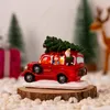 Decoratieve beeldjes Kerstversiering Truck Ornamenten Transportboom Auto Glowin Village For Kids Home Decor