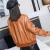 Femmes en cuir Safari femmes Style véritable Cargo veste bureau dame en peau de mouton à manches longues mince manteau court automne hiver Streetwear Outwear