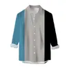 Heren Casual Shirts Kleding 2024 Afdrukken Lange Mouw Blouse Heren Streetwear Patchwork Harajuku 3XL Contrast Tuniek Shirt