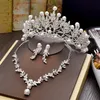 Wedding Jewelry Sets Tiara Necklace Earrings Simulated Pearl Hair Bridal Birthday Party Accessories Fashion Crown Women Gifts 230717