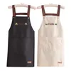 2023 Apron Home Kitchen Waterproof And Oilproof Workwear Summer Thin Dining Aprons Cooking Apron Dress Black Apron L230620