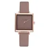 Montres-bracelets Square PU Strap Montres décoratives pour femmes Simple Casual Quartz Ladies Watch